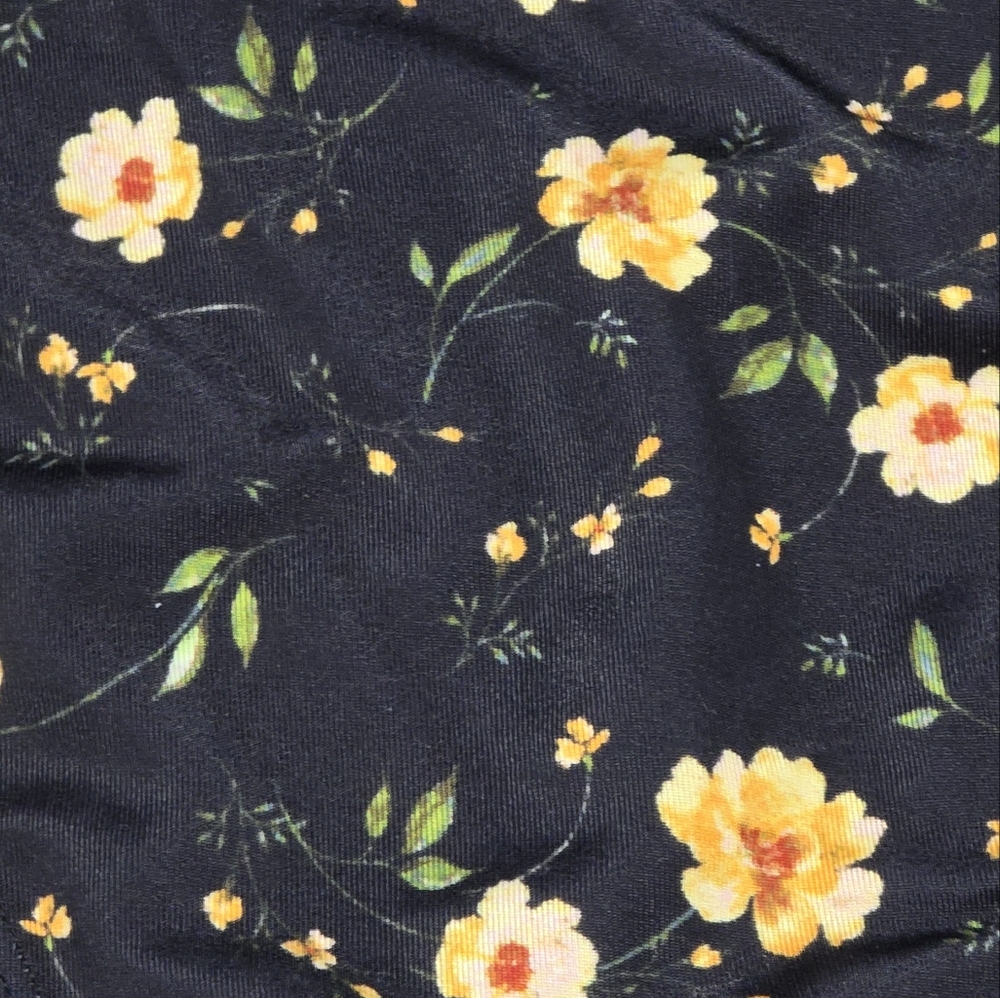 Aqua x Kristopher Brock Black Yellow Floral Bikini Swim Bottom Size Large - Picture 3 of 8